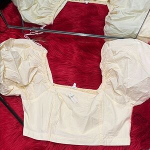 Aerie Cream Puff Sleeve Blouse